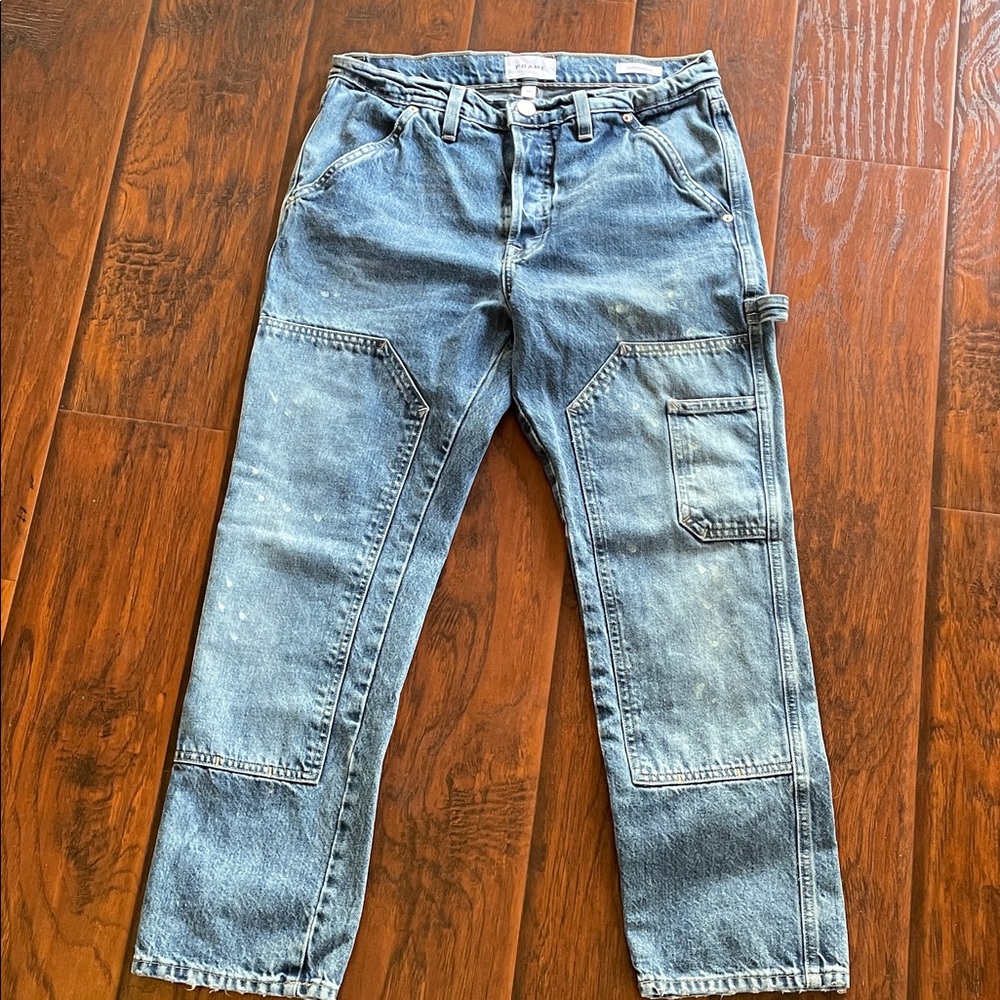 Frame Denim Le Pixie Slouch Paint Splatter Jeans Size 26